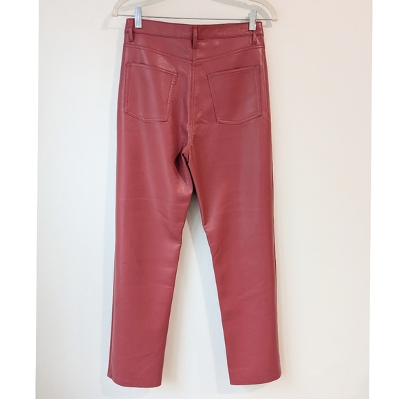 Wilfred Melina Vegan Leather Pant In Rosy Red - Picture 6 of 8